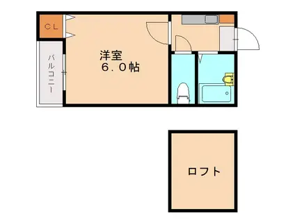 新日本パレス 前原駅前(1K/2階)の間取り写真