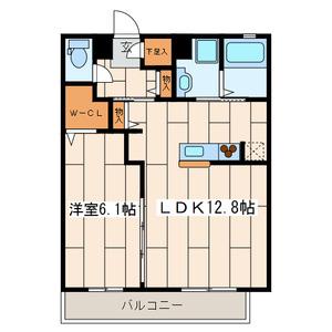リシェス ドエル 溝の口(1LDK/1階)の間取り写真