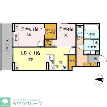B-KUBUS(2LDK/2階)の間取り写真
