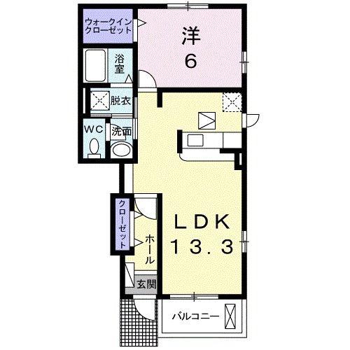 グランド・ソレイユ(1LDK/1階)の間取り写真
