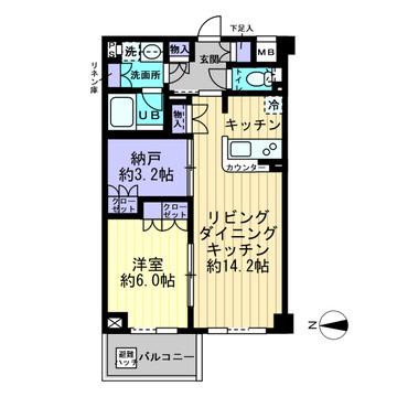アプリーレ大森山王(1SLDK/3階)の間取り写真