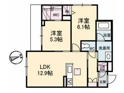 コモンドーレ(2LDK/1階)の間取り写真