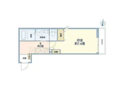 テラス・テラ元住吉(1K/1階)の間取り写真