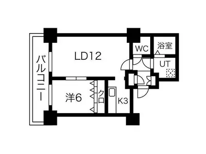 ティアラタワー中島倶楽部(1LDK/22階)の間取り写真
