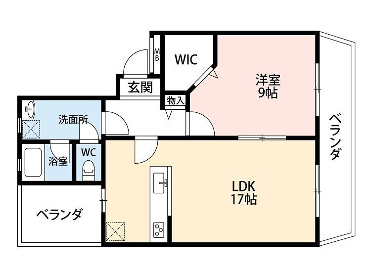 GRAND岡山手(1LDK/3階)の間取り写真