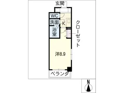 FINE吹矢(1K/3階)の間取り写真
