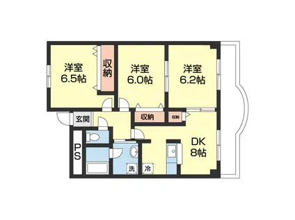水原マンションII(3DK/1階)の間取り写真