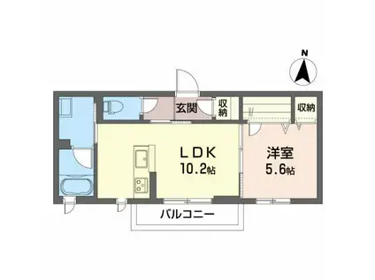 LE CIEL ETOILE(1LDK/2階)の間取り写真