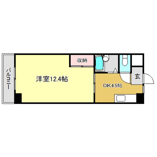 とさでん交通後免線 舟戸駅 徒歩7分 11階建 築34年(1DK/8階)の間取り写真