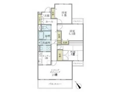 ベル富士見丘(3LDK/3階)の間取り写真