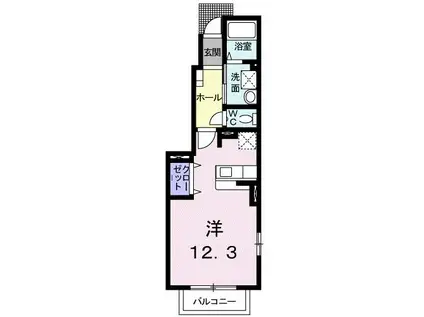 ノーブル・キタオオジ(ワンルーム/1階)の間取り写真