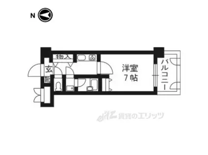 ライオンズマンション四条堀川(1K/4階)の間取り写真
