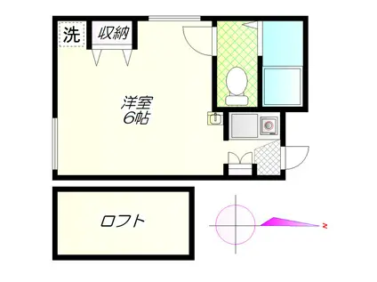 サライ武蔵小山(ワンルーム/2階)の間取り写真