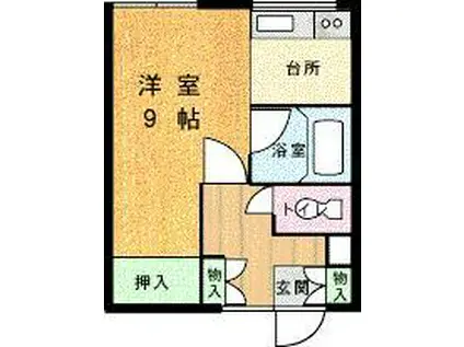 コーポマルシン(1K/1階)の間取り写真