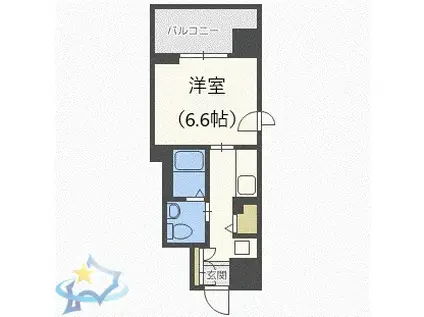 レジディア南1条(1K/15階)の間取り写真