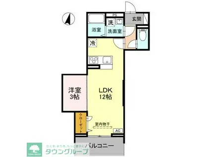 BEL CUORE YONO(1LDK/3階)の間取り写真