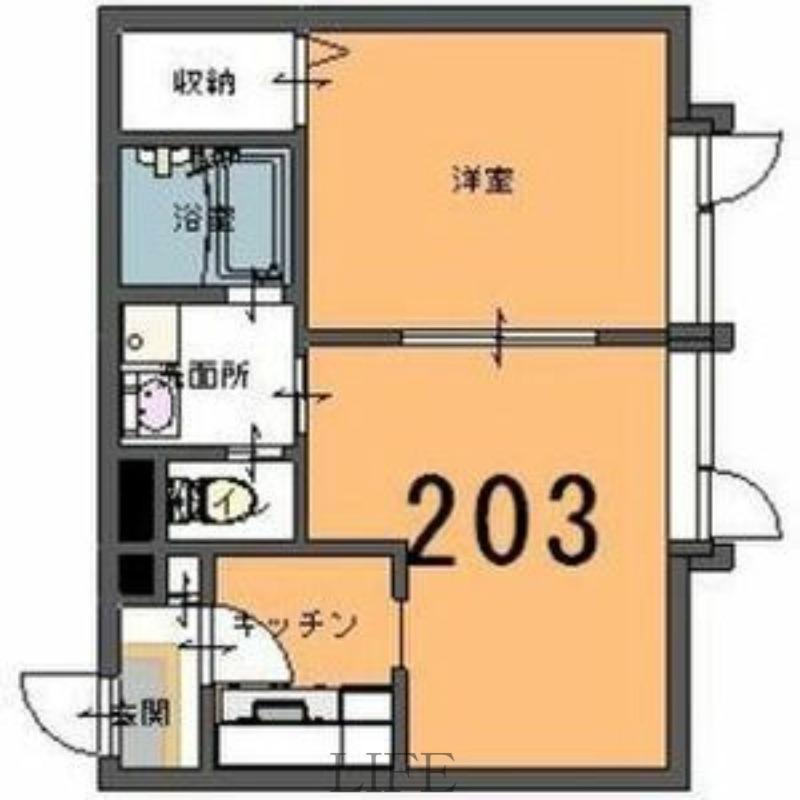 ワイズハウス(1LDK/2階)の間取り写真