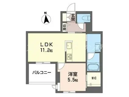 南流山シャーメゾン(1LDK/2階)の間取り写真