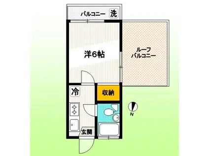 リッツハイツ(1K/3階)の間取り写真