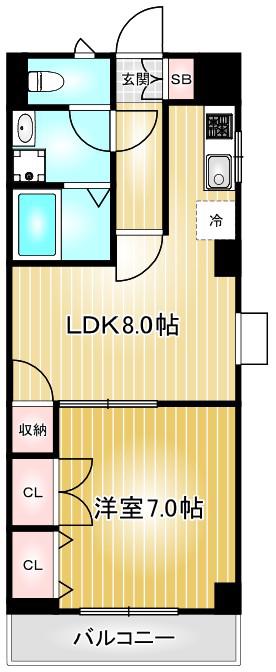 グランデージ千種(1LDK/3階)の間取り写真