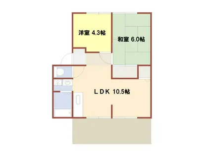 ヴィラビスタ(2LDK/2階)の間取り写真