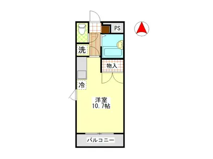 コンフォール(1K/2階)の間取り写真