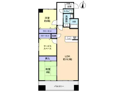 KANENARI和光(2SLDK/5階)の間取り写真