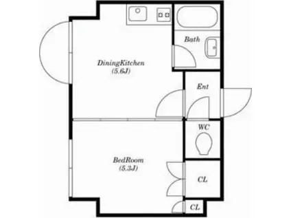 FRESA(1DK/6階)の間取り写真