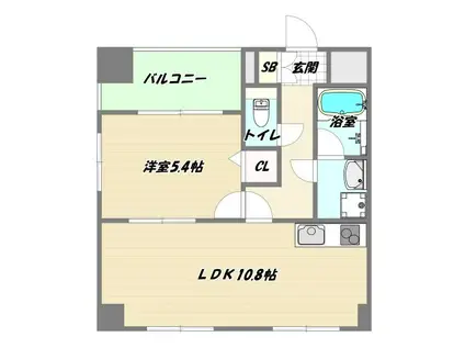 エグゼ大阪城南(1LDK/2階)の間取り写真