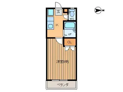 タウンズ笹川第1(1K/1階)の間取り写真