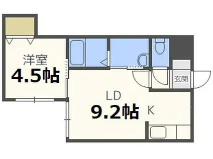 カーサ ステラータ(1LDK/3階)の間取り写真