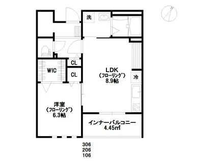 GRAN COURT(1LDK/3階)の間取り写真