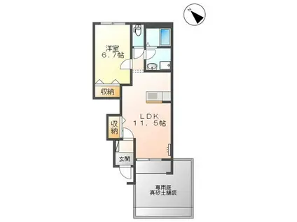 エスペランス(1LDK/1階)の間取り写真