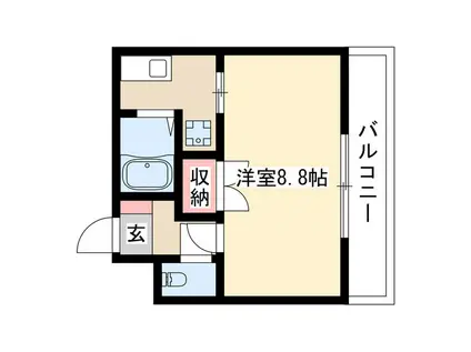 セントラルハイツ滝川(1K/4階)の間取り写真