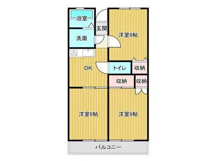 USKコーポ(3K/1階)の間取り写真