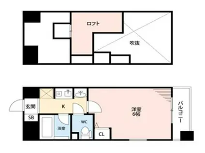 エステムコート大阪城前・OBPリバーフロント(1K/9階)の間取り写真