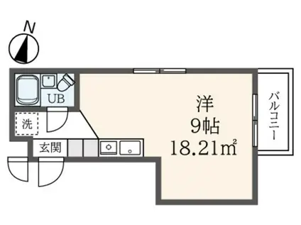ユーカリハイツ八王子(ワンルーム/1階)の間取り写真