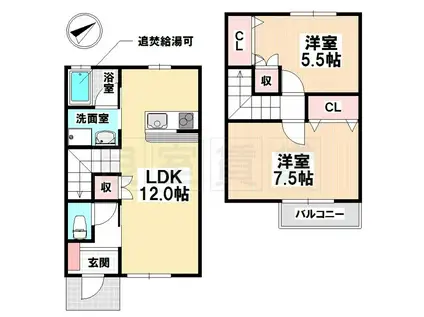 カーサ・ミツルギ(2LDK/1階)の間取り写真