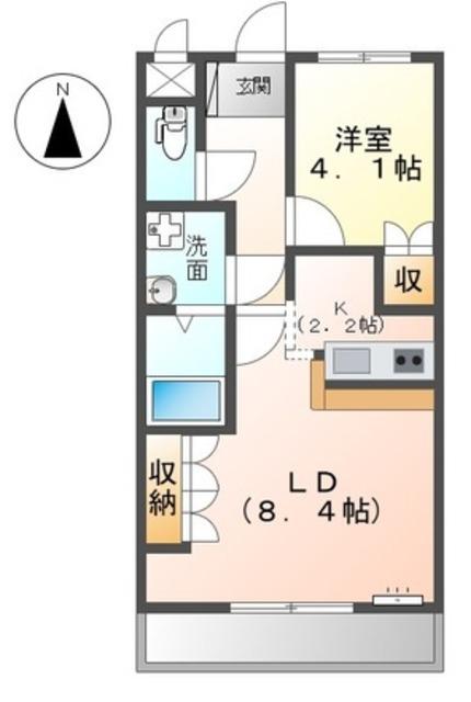 グランドパレス長泉D(1LDK/1階)の間取り写真