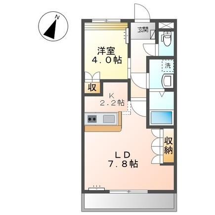 SHANGRI-LA(1LDK/2階)の間取り写真