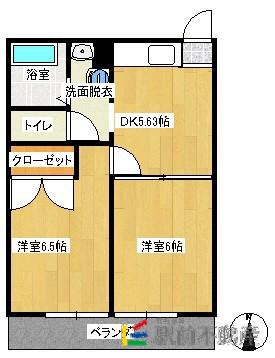 FOR YOU(2DK/1階)の間取り写真