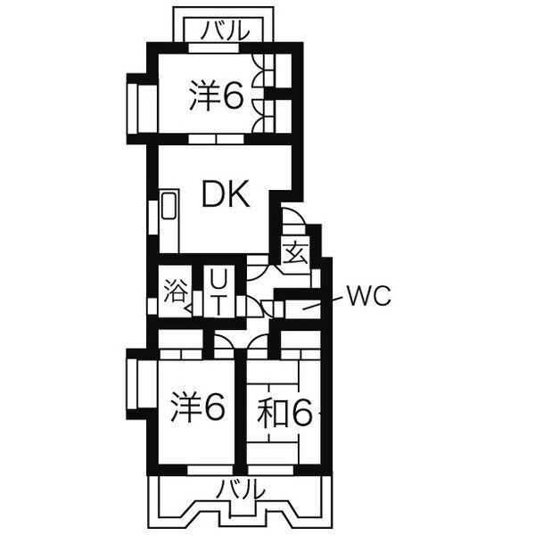 メゾン加藤II(3DK/4階)の間取り写真