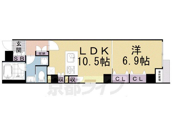 CASA RYOKOII(1LDK/2階)の間取り写真