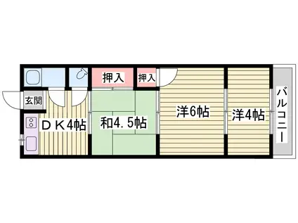 オークラハイツ(3K/1階)の間取り写真