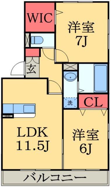 ハイツバンビス(2LDK/1階)の間取り写真