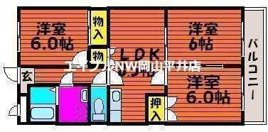 アーバニスト岡山(3LDK/3階)の間取り写真