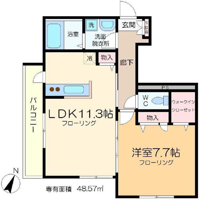 フルール(1LDK/2階)の間取り写真