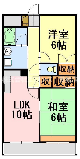 ノーブルナガシマ(2LDK/3階)の間取り写真