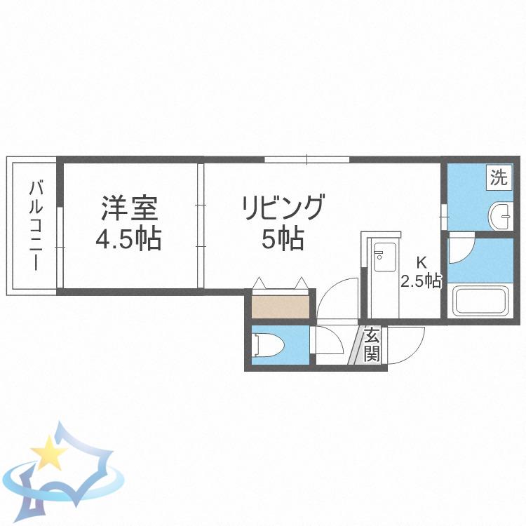 LE・ESTV(1DK/8階)の間取り写真