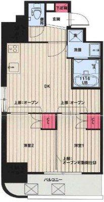 NO.102 CLUB ORIENT(2DK/3階)の間取り写真